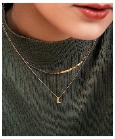 Initial Necklaces for Women,Dainty Gold Plated Letter Necklace Name Personalized Monogram Pendant Necklace Simple Cute Initia...