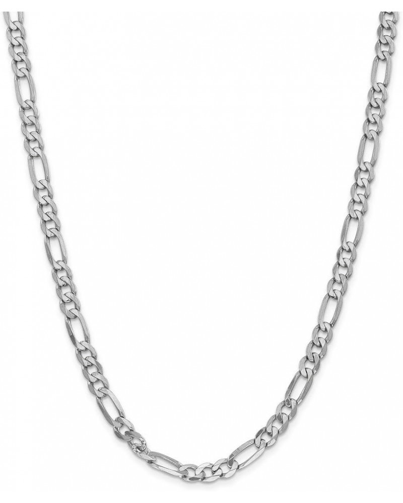 Solid 14k White Gold 6mm Flat Figaro Chain Necklace - with Secure Lobster Lock Clasp 24.0 Inches $755.37 Necklaces