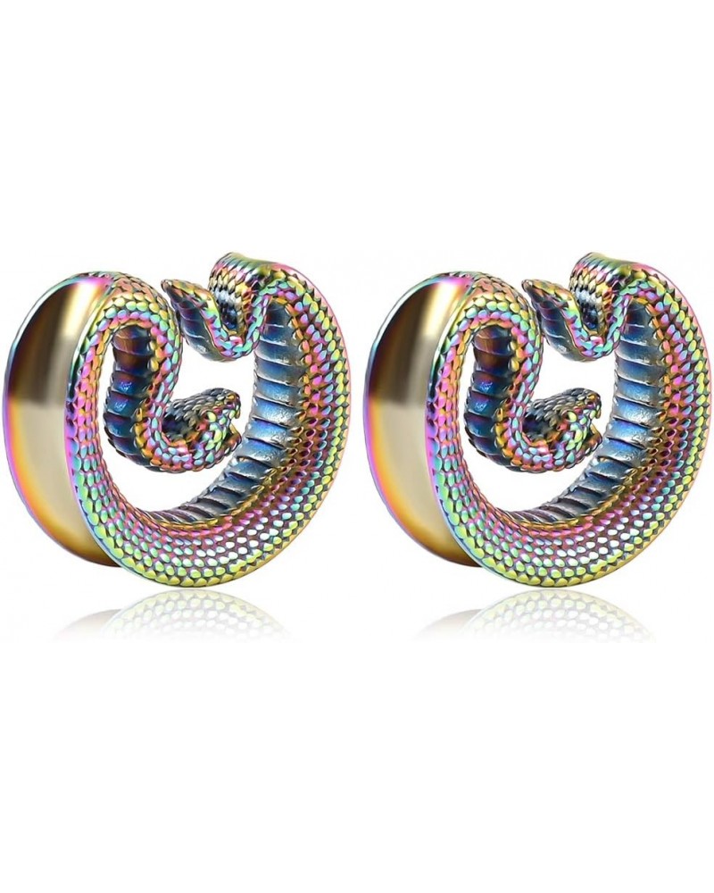 2PCS Ear Gauges Snake Saddle Ear Plugs Tunnels Stainless Steel Hypoallergenic Earrings Body Piercing for Ear Expander 10mm(00...