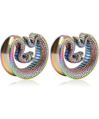 2PCS Ear Gauges Snake Saddle Ear Plugs Tunnels Stainless Steel Hypoallergenic Earrings Body Piercing for Ear Expander 10mm(00...