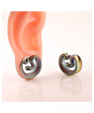 2PCS Ear Gauges Snake Saddle Ear Plugs Tunnels Stainless Steel Hypoallergenic Earrings Body Piercing for Ear Expander 10mm(00...