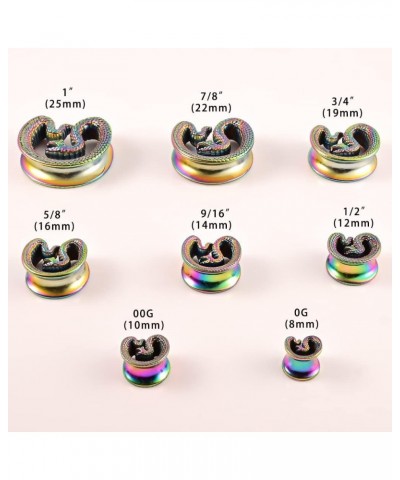 2PCS Ear Gauges Snake Saddle Ear Plugs Tunnels Stainless Steel Hypoallergenic Earrings Body Piercing for Ear Expander 10mm(00...