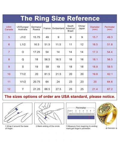 Norse Viking Rings, Stainless Steel/18K Gold Plated Vintage Celtic Knot/Nordic Valknut Rune Finger Ring Jewelry for Men Women...