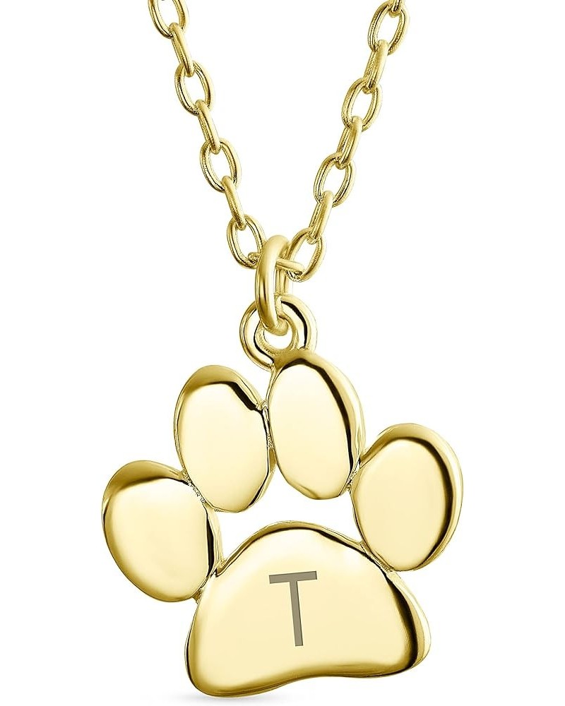 Personalized Initial Alphabet A-Z Dainty Dog Cat Pet Kitten Puppy Paw Print Pendant Necklace Animal Jewelry For Women Teen Po...