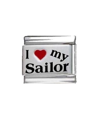 I Heart My Sailor Red Heart Laser Italian Charm $8.87 Bracelets