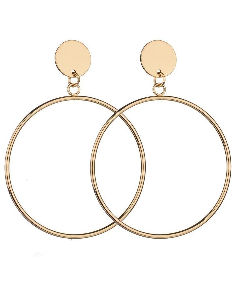 Gold Plated Statement Dangle Earrings Fashion Vintage Drop Earrings for Women Girls Large Hoop Earrings $8.99 Earrings