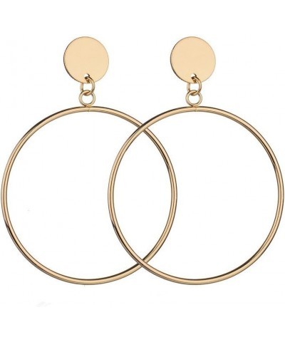 Gold Plated Statement Dangle Earrings Fashion Vintage Drop Earrings for Women Girls Large Hoop Earrings $8.99 Earrings