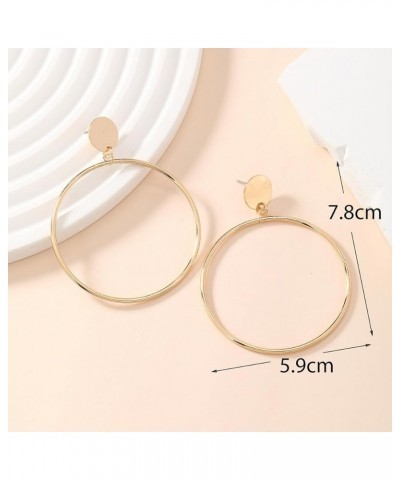 Gold Plated Statement Dangle Earrings Fashion Vintage Drop Earrings for Women Girls Large Hoop Earrings $8.99 Earrings