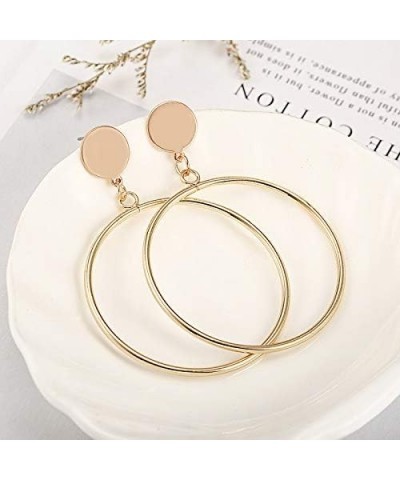 Gold Plated Statement Dangle Earrings Fashion Vintage Drop Earrings for Women Girls Large Hoop Earrings $8.99 Earrings