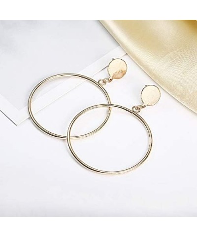 Gold Plated Statement Dangle Earrings Fashion Vintage Drop Earrings for Women Girls Large Hoop Earrings $8.99 Earrings