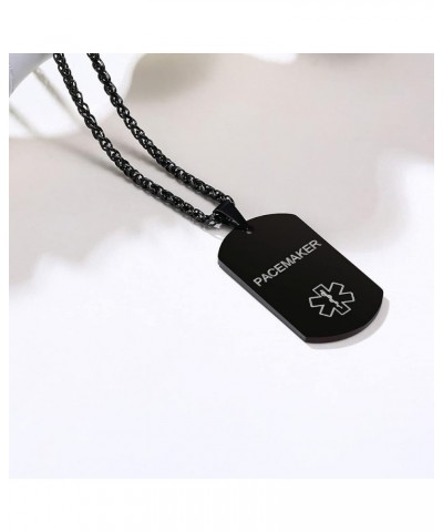 Custom Medical Alert Necklace Pendant - Medical ID Dog Tags,Medical Alert Necklace for Men Women,Stainless Steel Medical Jewe...