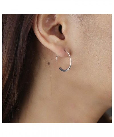 Jewelry Sterling Silver Pull Through Hoop Earrings $14.28 Earrings