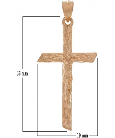 14k Yellow White or Rose Gold Jesus on Wooden Cross Crucifix Charm Pendant Pink $102.02 Pendants