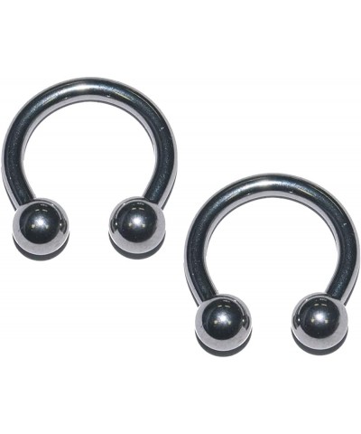 2x Pieces 10 Gauge 10g 316L Stainless Steel Circular Barbell Horseshoe Septum Nipple Ring Earring Piercing Body Jewelry 1/2 9...