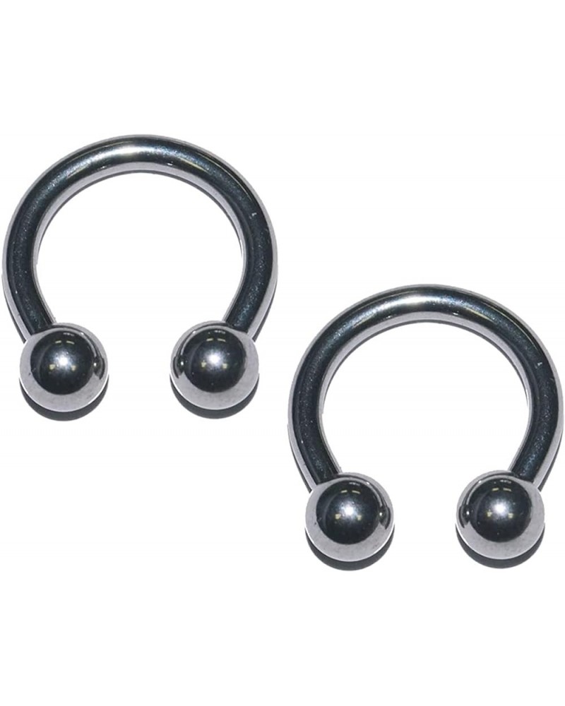 2x Pieces 10 Gauge 10g 316L Stainless Steel Circular Barbell Horseshoe Septum Nipple Ring Earring Piercing Body Jewelry 1/2 9...