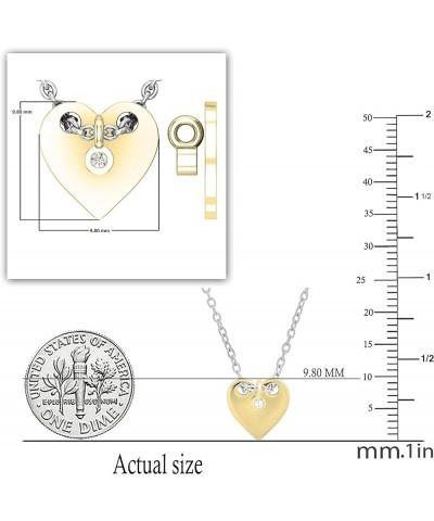 Ladies Front & Back Disc Charm Plain Heart with Hanging Round Diamond or Gemstone Pendant with 18 Inch Silver Chain | Availab...