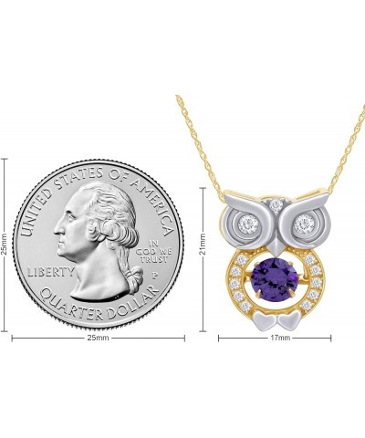 Owl Two Tone Pendant Necklace 14k Gold Over Sterling Silver Yellow Gold Over : Simulated Amethyst $26.40 Necklaces