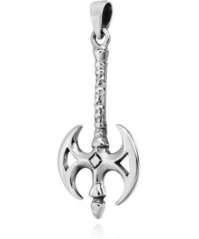 Powerful Medieval Battle Axe .925 Sterling Silver Pendant | Medieval Battle Axe Sterling Pendant | Sterling Silver Pendants f...