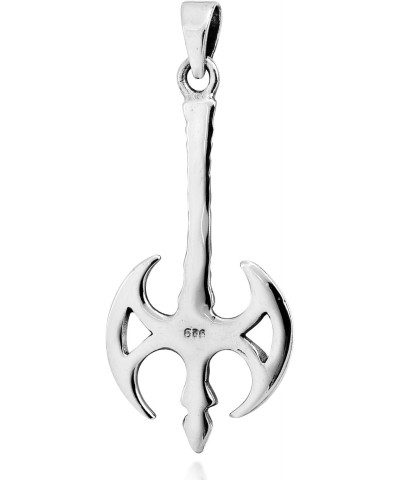 Powerful Medieval Battle Axe .925 Sterling Silver Pendant | Medieval Battle Axe Sterling Pendant | Sterling Silver Pendants f...