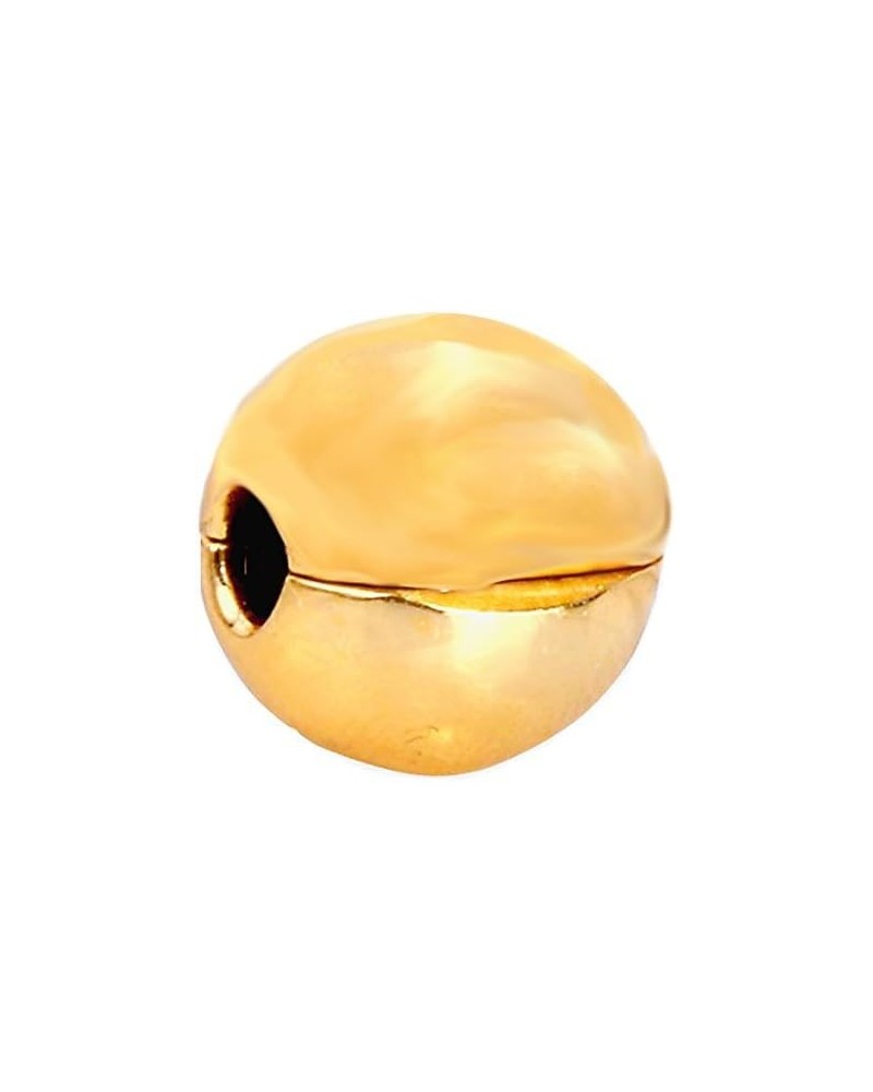 Round stopper Clip Charm 925 Sterling Silver Clip Beads for Bracelet (A) Gold Plated $10.06 Others