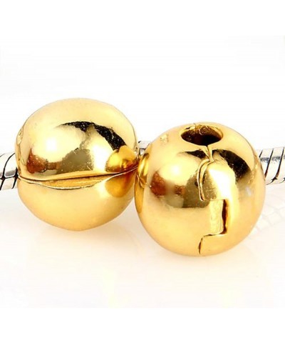 Round stopper Clip Charm 925 Sterling Silver Clip Beads for Bracelet (A) Gold Plated $10.06 Others