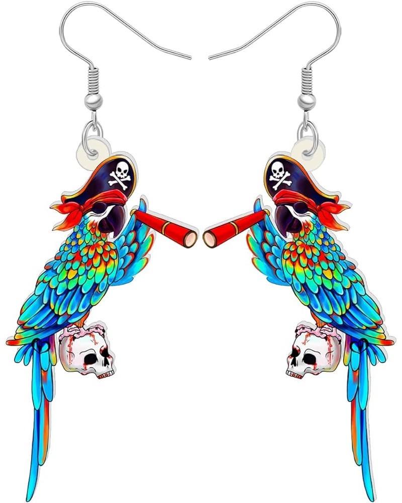 Cute Acrylic Macaw Parrot Earrings Dangle Charms Jimmy Buffett Accessories for Women Girls Summer Animals Jewelry Gifts Pirat...