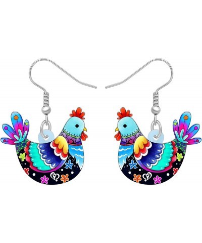 Acrylic Cute Hen Rooster Chicken Farm Animal Earrings for Women Girls Hypoallergenic Dangle Hook Earrings Jewelry Gifts for C...