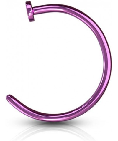 20 g Surgical Steel IP Plated Nose Hoop Ring Jewelry for Women or Men (Choose Size/Color) 10mm Purple $7.94 Body Jewelry