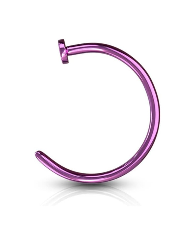 20 g Surgical Steel IP Plated Nose Hoop Ring Jewelry for Women or Men (Choose Size/Color) 10mm Purple $7.94 Body Jewelry