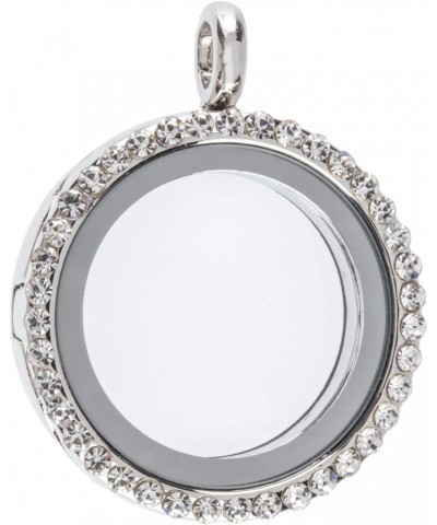 Rhinestone Round Locket $8.81 Necklaces