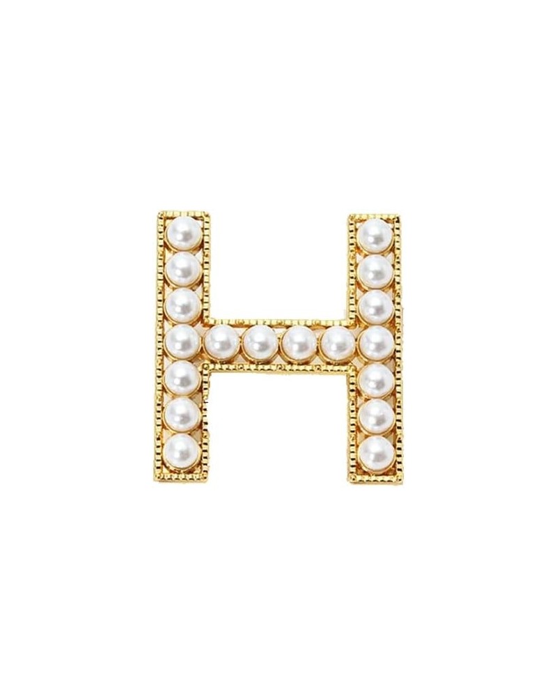 Elegant Gold Plated Simulated Pearl Initial Letter Brooch Pins for Women Girls H $7.50 Brooches & Pins