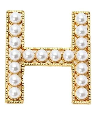 Elegant Gold Plated Simulated Pearl Initial Letter Brooch Pins for Women Girls H $7.50 Brooches & Pins