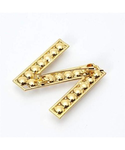 Elegant Gold Plated Simulated Pearl Initial Letter Brooch Pins for Women Girls H $7.50 Brooches & Pins