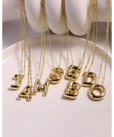 Bubble Letter Necklace Dainty Initial Balloon Letter Paperclip Gold Layered Chain Birthday Jewelry Gifts for Women Girls P in...