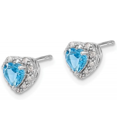 Sterling Silver Blue Topaz and Diamond Earrings 7.5x7.2 mm (0.005 cttw, I1 Clarity, H-I Color) $46.08 Earrings