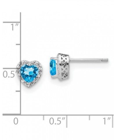 Sterling Silver Blue Topaz and Diamond Earrings 7.5x7.2 mm (0.005 cttw, I1 Clarity, H-I Color) $46.08 Earrings