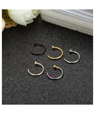 18-22G 5Pcs Stainless Steel Nose Rings Hoop Body Piercing Jewelry 8-10MM D: 20G 10MM (Inner Diameter) $7.83 Body Jewelry