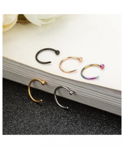 18-22G 5Pcs Stainless Steel Nose Rings Hoop Body Piercing Jewelry 8-10MM D: 20G 10MM (Inner Diameter) $7.83 Body Jewelry