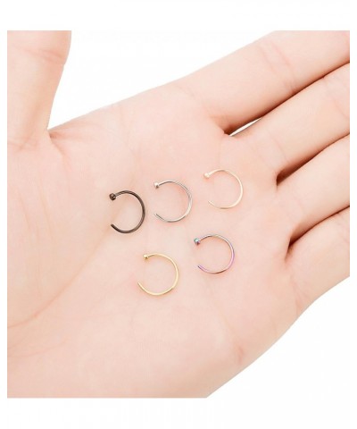 18-22G 5Pcs Stainless Steel Nose Rings Hoop Body Piercing Jewelry 8-10MM D: 20G 10MM (Inner Diameter) $7.83 Body Jewelry