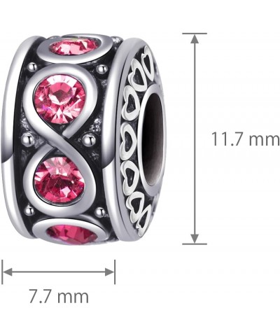 Infinity Heart Love Crystal Charm Compatible With Pandora Charms Bracelets Pink $8.62 Bracelets