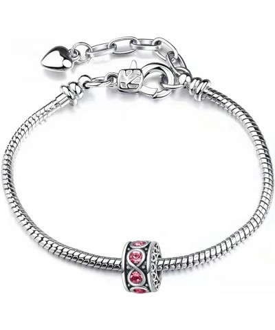 Infinity Heart Love Crystal Charm Compatible With Pandora Charms Bracelets Pink $8.62 Bracelets