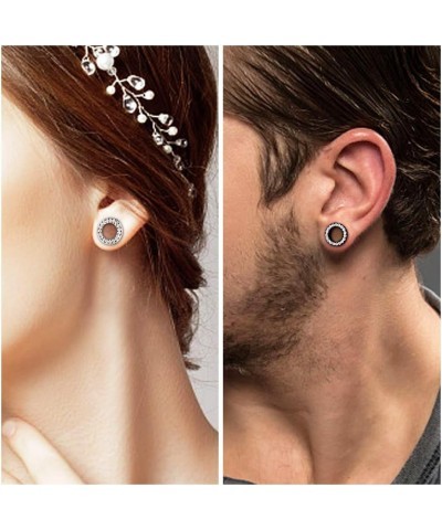 2Pcs/4Pcs Black and Silver Stainless Steel with Zircon Ear Tunnels Expander Plugs Stretcher 8g-9/16 Black(2Pcs) : 2g(6mm) $9....