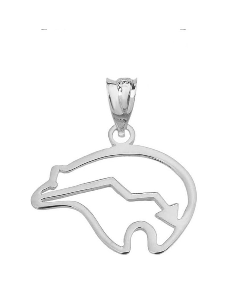 Animal Kingdom Fine Sterling Silver Heartbeat Lifeline Zuni Bear Charm Pendant $10.19 Pendants