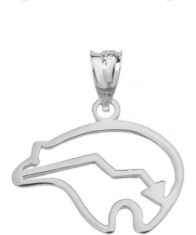 Animal Kingdom Fine Sterling Silver Heartbeat Lifeline Zuni Bear Charm Pendant $10.19 Pendants