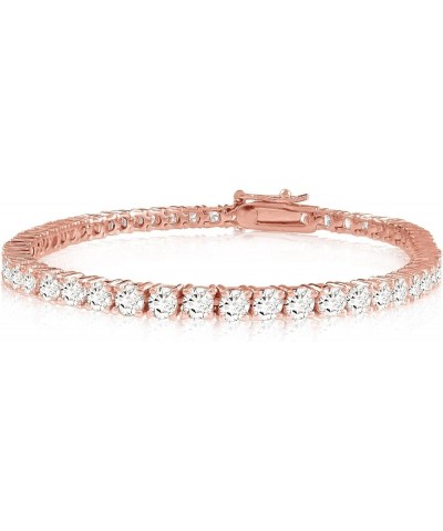 2-20 Carat NATURAL Classic Diamond Tennis Bracelet 4 Prong Luxury Collection (H-I Color, SI1-SI2 Clarity) Rose Gold 10.0 cara...