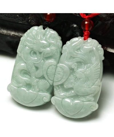 Jadeite Certified Grade A Jade Dragon Fu Foo Dog Lion Kirin Guan Yin Goddess of Mercy Buddhism brave troops Pendant Necklace ...