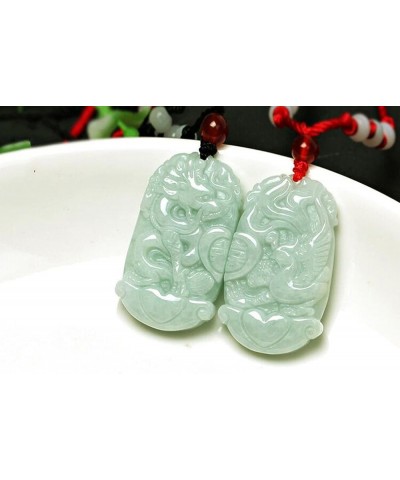 Jadeite Certified Grade A Jade Dragon Fu Foo Dog Lion Kirin Guan Yin Goddess of Mercy Buddhism brave troops Pendant Necklace ...