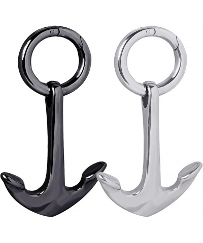 Anchor Dangle Gauges for Women Stainless Steel Ear Hangers Gauges for Stretched Ears for Men Black Ear Gauge Weights Stretchi...