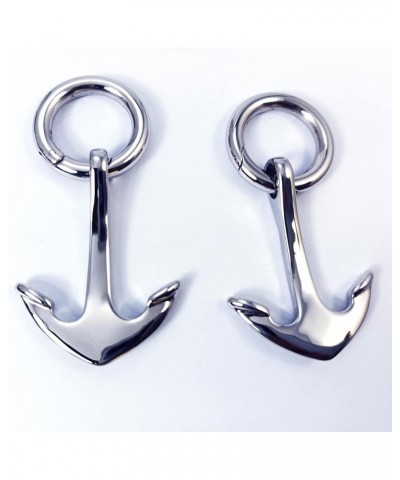 Anchor Dangle Gauges for Women Stainless Steel Ear Hangers Gauges for Stretched Ears for Men Black Ear Gauge Weights Stretchi...