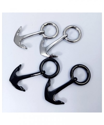 Anchor Dangle Gauges for Women Stainless Steel Ear Hangers Gauges for Stretched Ears for Men Black Ear Gauge Weights Stretchi...